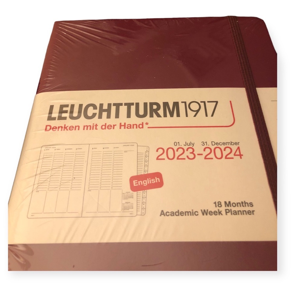Leuchtturm 1917 2023-2024 A5 Academic Weekly Planner bullet journal NWT Port Red - Picture 4 of 10